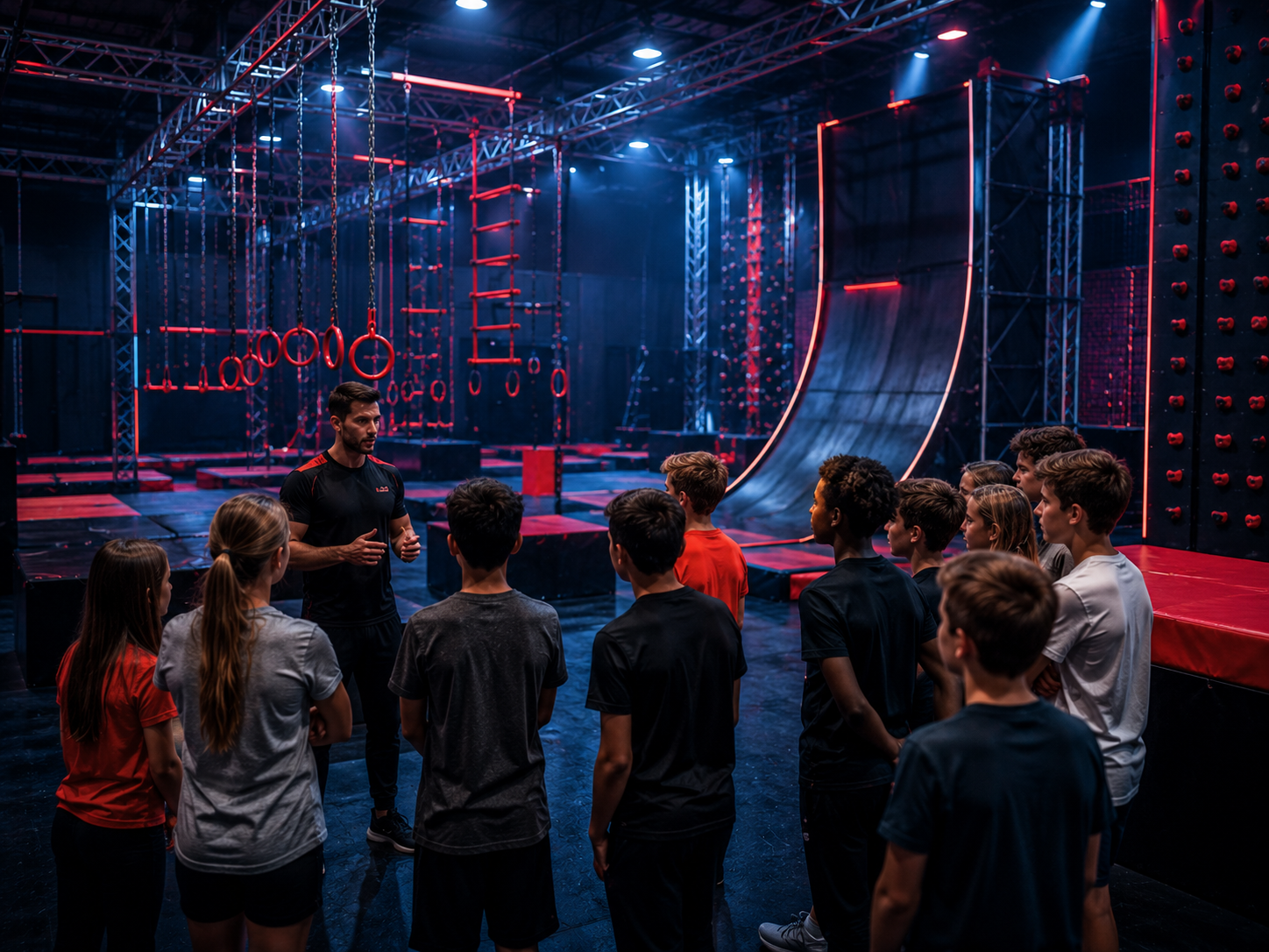 Sortie scolaire et groupe d'enfants encadrés à Ninja Stadium CAP3000